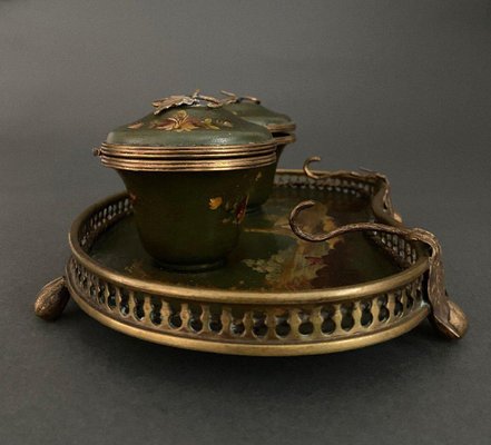 Napoleon III Bronze Desk Inkwell, 19th Century-QKG-1719048