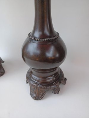 Napoleon III Bronze Petroleum Lamps, 1860s, Set of 2-EHL-1739035