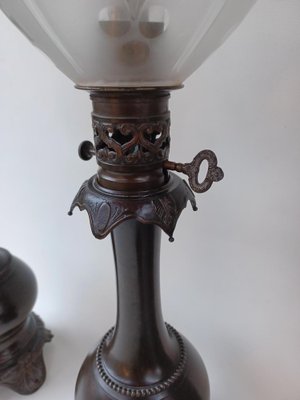 Napoleon III Bronze Petroleum Lamps, 1860s, Set of 2-EHL-1739035