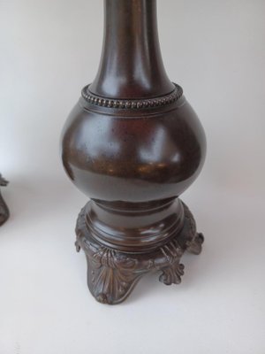 Napoleon III Bronze Petroleum Lamps, 1860s, Set of 2-EHL-1739035