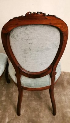 Napoleon III Carved Mahogany Side Chairs, Set of 2-QRS-726386