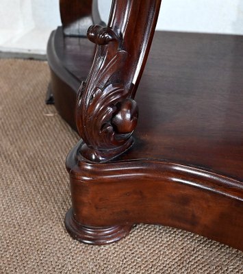 Napoleon III Console Table in Sainte-Anne Marble & Mahogany, Mid-19th Century-RVK-1406223