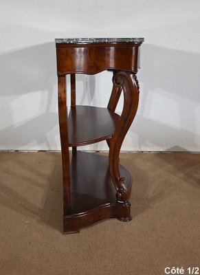 Napoleon III Console Table in Sainte-Anne Marble & Mahogany, Mid-19th Century-RVK-1406223