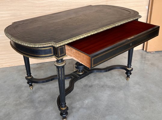 Napoleon III Ebonized Writing Desk Table, 1850s-PSK-2017260