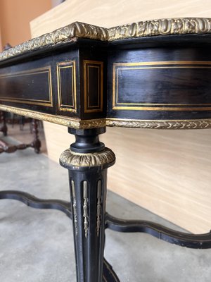 Napoleon III Ebonized Writing Desk Table, 1850s-PSK-2017260