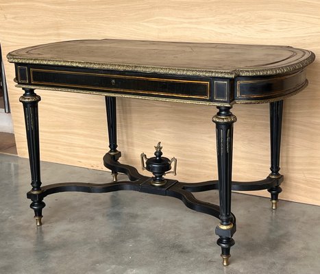 Napoleon III Ebonized Writing Desk Table, 1850s-PSK-2017260