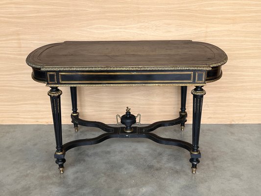 Napoleon III Ebonized Writing Desk Table, 1850s-PSK-2017260