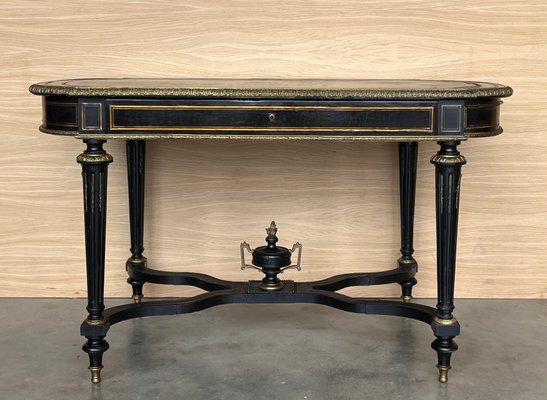 Napoleon III Ebonized Writing Desk Table, 1850s-PSK-2017260