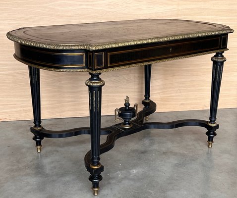 Napoleon III Ebonized Writing Desk Table, 1850s-PSK-2017260