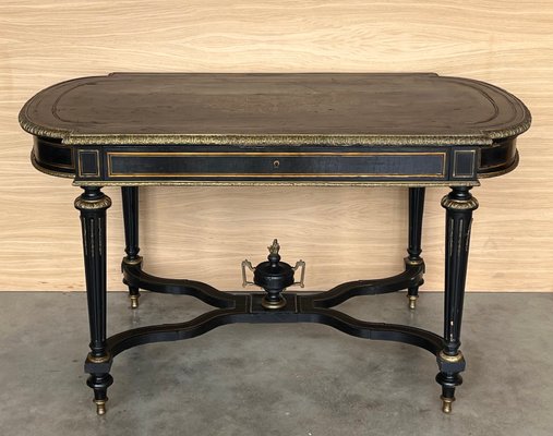 Napoleon III Ebonized Writing Desk Table, 1850s-PSK-2017260