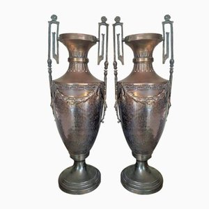 Napoleon III Empire French Brass Vases, Set of 2-POM-713286