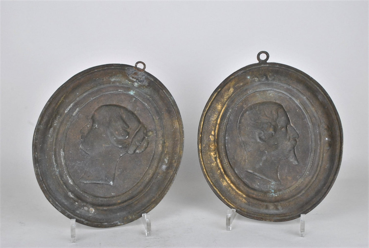 Napoleon III & Eugénie Medallions, 19th Century, Bronze, Set of 2