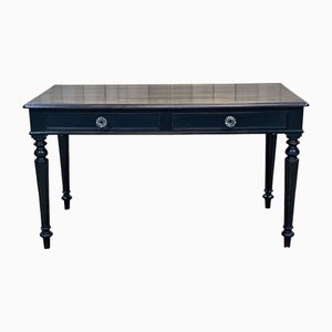 Napoleon III Flat Desk in Blackened Wood, Late 19th Century-QYF-2016091