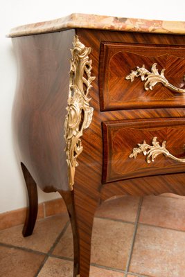 Napoleon III French Chest of Drawers in Exotic Wood with Marble Top, 19th Century-KKK-1746717