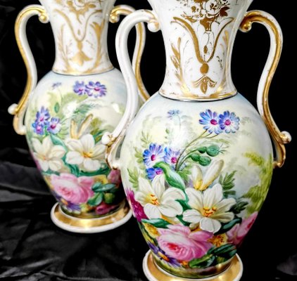 Napoleon III French Vases from Porcelaine De Paris, Set of 2-QRS-1228865