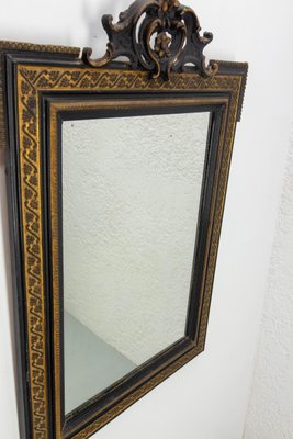 Napoleon III French Wood Wall Mirror in Gold & Black, 1880s-RIU-1815744