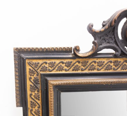 Napoleon III French Wood Wall Mirror in Gold & Black, 1880s-RIU-1815744