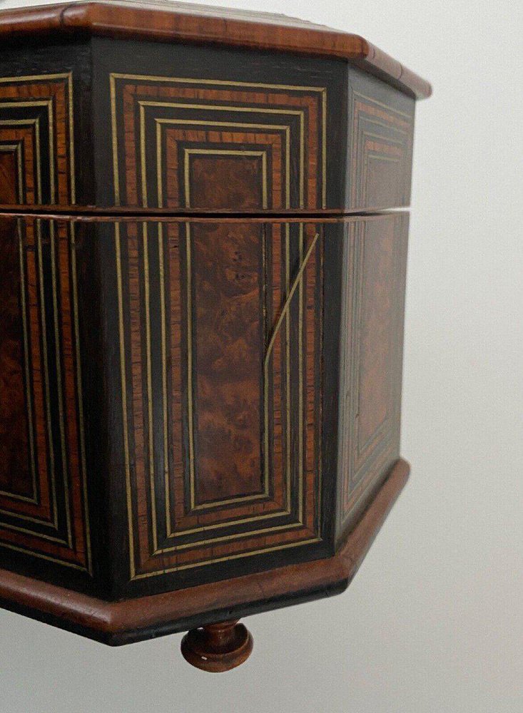 Napoleon III Glove Box in Magnifying Glass with Velvet Interior Marquetry