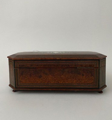 Napoleon III Glove Box in Magnifying Glass with Velvet Interior Marquetry