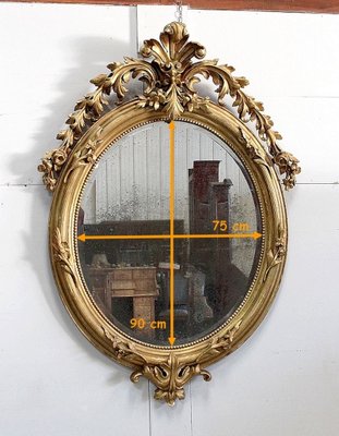 Napoleon III Golden Oval Mirror-RVK-796739