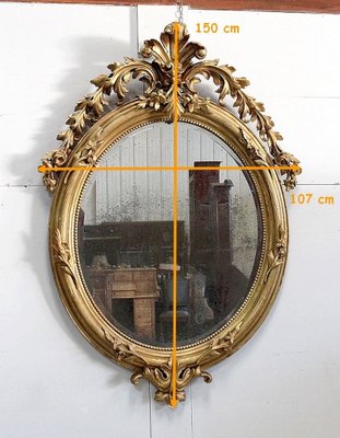 Napoleon III Golden Oval Mirror-RVK-796739