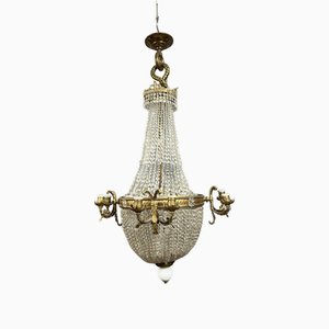 Napoleon III Hot Air Balloon Chandelier in Gilded Bronze and Crystal, 1880s-MWB-2035877