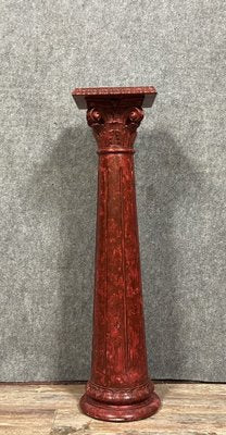 Napoleon III in Lacquered Wood Column in False Semblance of Marble-MWB-1761732