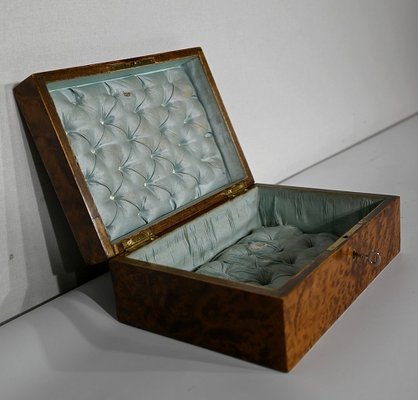 Napoleon III Jewelry Box in Burl Cedar, Late 19th Century-RVK-1420561