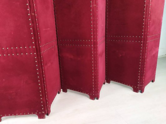 Napoleon III Leatherette and Velvet Room Divider-EAD-971678