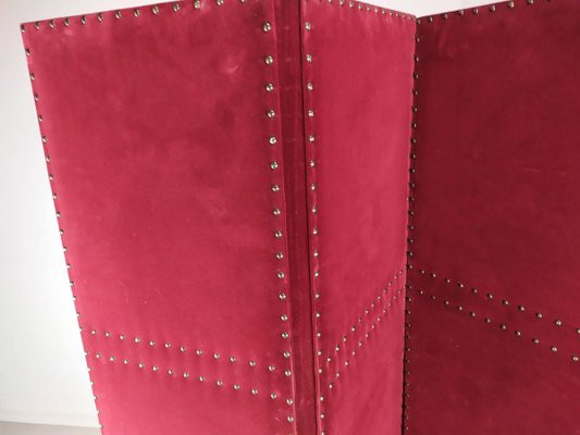 Napoleon III Leatherette and Velvet Room Divider-EAD-971678