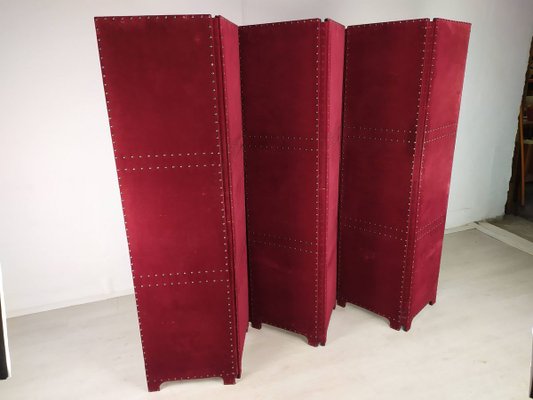 Napoleon III Leatherette and Velvet Room Divider-EAD-971678