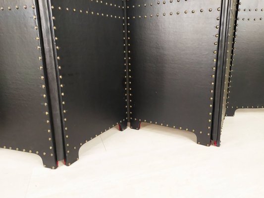 Napoleon III Leatherette and Velvet Room Divider-EAD-971678