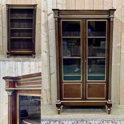 Napoleon III Library in Mahogany and Brass Net-QYF-1747054