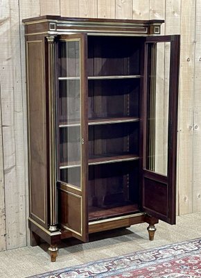 Napoleon III Library in Mahogany and Brass Net-QYF-1747054