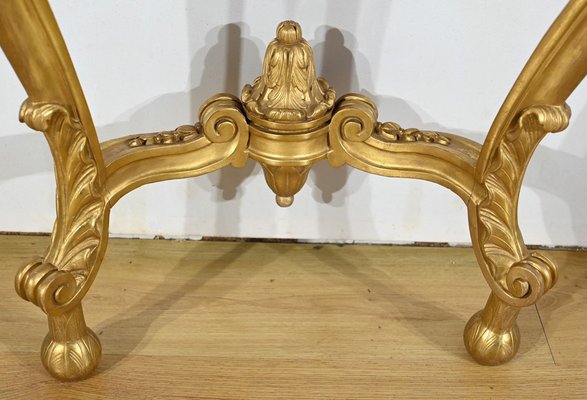 Napoleon III Louis XV Style Wall Console in Gilded Wood, Mid-19th Century-RVK-1783239