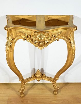 Napoleon III Louis XV Style Wall Console in Gilded Wood, Mid-19th Century-RVK-1783239