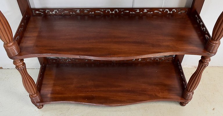 Napoleon III Mahogany Serving Shelving Console, 1850s-RVK-765218