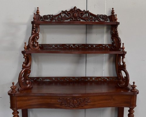 Napoleon III Mahogany Serving Shelving Console, 1850s-RVK-765218