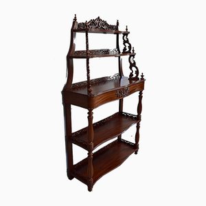 Napoleon III Mahogany Serving Shelving Console, 1850s-RVK-765218