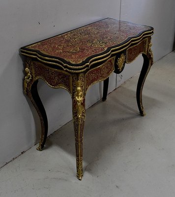 Napoleon III Marquetry Boulle Game Table, 19th Century-RVK-1438329