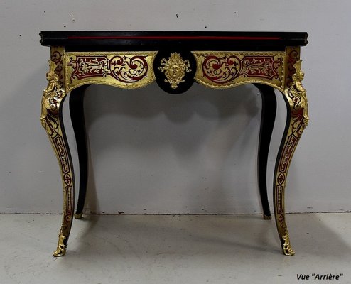 Napoleon III Marquetry Boulle Game Table, 19th Century-RVK-1438329