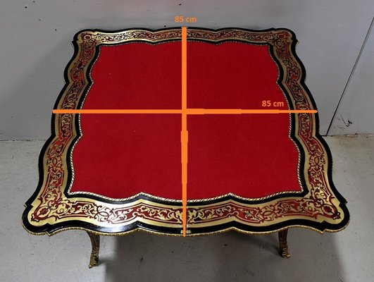 Napoleon III Marquetry Boulle Game Table, 19th Century-RVK-1438329