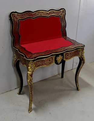 Napoleon III Marquetry Boulle Game Table, 19th Century-RVK-1438329