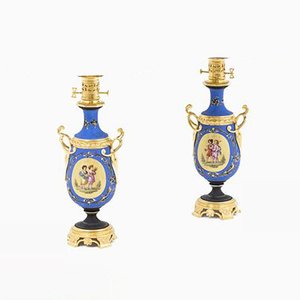 Napoléon Iii Neoclassical Style Porcelain Table Lamps, Set of 2-CEJ-626764