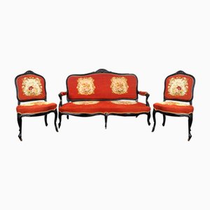 Napoleon III Noici Wooden Living Room, Set of 3-HLV-2033145