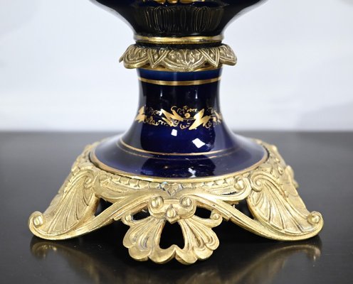 Napoleon III Oil Table Lamps in Sèvres Porcelain & Bronze, 19th Century, Set of 2-RVK-1701995