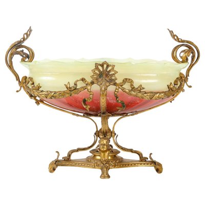 Napoleon III Opaline Bowl with Gilt Bronze Mounting, 19th Century-WFS-1741945