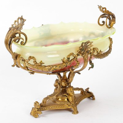 Napoleon III Opaline Bowl with Gilt Bronze Mounting, 19th Century-WFS-1741945