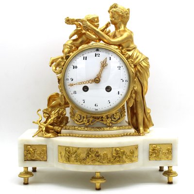 Napoleon III Pendulum Clock in Gilt Bronze and Marble, 19th-Century-UMS-1033014