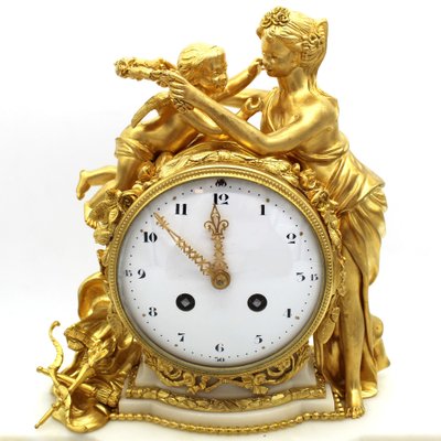 Napoleon III Pendulum Clock in Gilt Bronze and Marble, 19th-Century-UMS-1033014